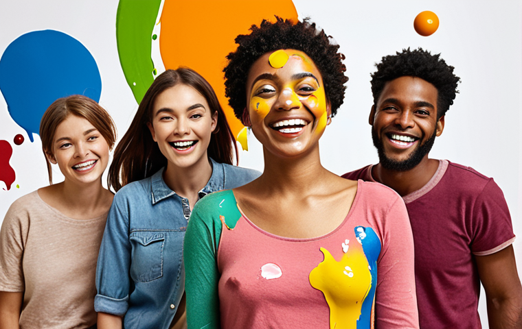 **

Prompt: *A vibrant advertisement featuring assorted colored paints splattered creatively around a modern logo. The logo subtly promotes sustainability and ethical consumerism with earthy tones. A diverse group of happy consumers smiles in the background, admiring the design. Focus on eye-catching colors and an overall sense of positive consumer engagement.*

**