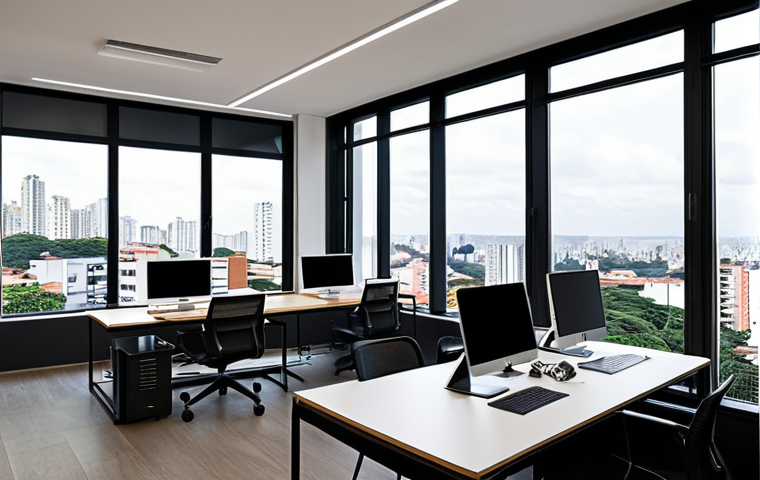 **

"A vibrant and modern marketing agency office in São Paulo, Brazil, showcasing a diverse team collaborating on a project. The office features colorful branding elements, open workspaces, and large windows overlooking the city.  Include laptops, tablets, and design mockups visible on screens and desks.  The team is fully clothed in professional attire, reflecting a creative and energetic atmosphere. Safe for work, appropriate content, professional, family-friendly, perfect anatomy, natural proportions, high-quality rendering, realistic lighting."

**