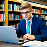 브랜드 마케터의 커리어맵 만들기 - Aspiring Marketing Professional**

"A young, enthusiastic marketing student in a modern library, stu...